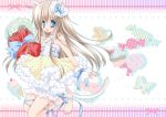  animal_ears blonde_hair blue_eyes blush catgirl lolita_fashion okazaki_anko sweet_lolita sweets tail 