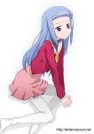  blue_hair green_eyes hairband hanabishi_miki hayate_no_gotoku! long_hair meteorite school_uniform skirt thigh-highs 