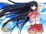  black_hair kusakabe_yuuki long_hair school_uniform solo to_heart_2 very_long_hair 