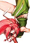  hong_meiling long_hair red_hair redhead simple_background solo tima touhou wink 