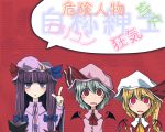  :o bad_id blonde_hair blush bow flandre_scarlet hair_bow hat kibana_tsuitachi long_hair multiple_girls open_mouth patchouli_knowledge purple_eyes purple_hair red_eyes remilia_scarlet short_hair silver_hair surprise surprised touhou translated 