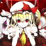  blonde_hair flandre_scarlet hat lowres ponytail red_eyes short_hair side_ponytail solo touhou wings zxakatuki 
