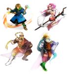  blonde_hair blue_eyes braid brown_eyes brown_hair final_fantasy final_fantasy_iv final_fantasy_iv_the_after gilbart_chris_von_muir harp instrument moreshan palom pink_hair porom scarf single_braid staff wand yang_fang_leiden 