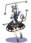  animal_ears basket bloomers grey_hair highres jewelry milusangun mouse mouse_ears mouse_tail nazrin pendant red_eyes short_hair tail touhou 