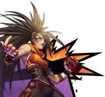  arad_senki bandage brawler_(dungeon_and_fighter) brick brown_hair dungeon_and_fighter dungeon_fighter_online fighter_(dungeon_and_fighter) gloves high_collar jumpsuit knife long_hair lowres poison_queen_(dungeon_and_fighter) ponytail scar solo streetfighter_(dungeon_and_fighter) wild_hair 