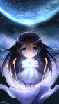  1girl black_hair blue_eyes captain_earth chibi highres langbazi long_hair mutou_hana solo 