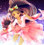  1girl :d black_hair bow crown dark_skin dress iris_(pokemon) long_hair open_mouth pink_dress poke_ball pokemon pokemon_(game) pokemon_bw pokemon_bw2 ponytail red_eyes smile solo very_long_hair yaegorou 