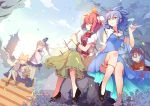  5girls beret blue_eyes blue_hair breasts brown_hair chinese_clothes cleavage double_bun dress earphones flower hair_ornament hair_rings hair_stick hat ibaraki_kasen japanese_clothes kaku_seiga kariginu knees_together_feet_apart large_breasts long_dress long_hair long_sleeves looking_at_another looking_at_viewer looking_away miniskirt miyako_yoshika mononobe_no_futo multiple_girls outdoors pagoda pink_clothes pink_eyes pink_hair ponytail rock rose shawl shoes short_hair shovel sitting skirt smile stairs standing tabard talisman tate_eboshi thighs touhou toyosatomimi_no_miko tree turtleneck wavy_hair white_eyes white_hair wide_sleeves worktool yetworldview_kaze 