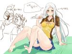  alternate_costume armor blush breasts cleavage diana_(league_of_legends) facial_mark forehead_mark forehead_protector helmet league_of_legends leona_(league_of_legends) long_hair pantheon_(league_of_legends) silver_hair very_long_hair wwwazxc 