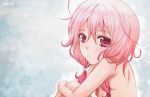  1girl breasts guilty_crown long_hair looking_at_viewer nude open_mouth pink_hair red_eyes solo torakun14 twintails yuzuriha_inori 