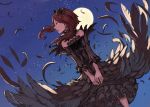  absurdres brown_hair feathers highres kansou_samehada moon original star 