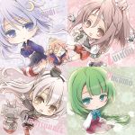  &gt;_&lt; 5girls :&lt; :3 :d ahoge airplane amatsukaze_(kantai_collection) blue_eyes braid brown_eyes brown_hair bunny_hair_ornament character_name chibi clenched_hands closed_eyes crescent_hair_ornament fujieda_miyabi green_hair hair_ornament hands_up headband kantai_collection long_hair multiple_girls muneate open_mouth ponytail purple_hair rensouhou-kun school_uniform serafuku short_hair short_hair_with_long_locks silver_hair single_braid sitting smile tagme uzuki_(kantai_collection) violet_eyes yayoi_(kantai_collection) yellow_eyes yuugumo_(kantai_collection) zuihou_(kantai_collection) 