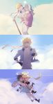  caesar_anthonio_zeppeli clouds halo heaven highres hug jojo_no_kimyou_na_bouken joseph_joestar_(young) mayer old_man older younger 