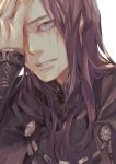 ayajik berserker_(fate/zero) fate/zero fate_(series) hand_on_own_face long_hair purple_hair tears violet_eyes 