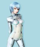  1girl 3d ayanami_rei blue_hair bra highres ikedan lips looking_at_viewer navel neon_genesis_evangelion plugsuit rebuild_of_evangelion red_eyes revision see-through skin_tight solo test_plugsuit underwear white_bra 