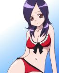  1girl bikini black_hair fresh_precure! higashi_setsuna long_hair manji_(tenketsu) precure red_eyes swimsuit 