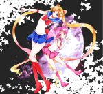  2girls bishoujo_senshi_sailor_moon blonde_hair chibi_usa highres long_hair multiple_girls pink_hair sailor_chibi_moon sailor_moon tsukino_usagi twintails 