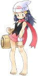  1girl barefoot colored feet highres hikari_(pokemon) oyatsu_(mk2) pokemon toenails toes white_background 