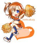  birthday blue_eyes blush chibi headphones kousaka_honoka love_live!_school_idol_project orange_hair short_hair side_ponytail wink 