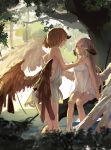  2girls absurdres feathered_wings ghostas highres horns multiple_girls rough tagme wading wings 