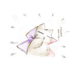  animalization bird cape earmuffs emphasis_lines flower kakao_(noise-111) no_humans owl simple_background touhou toyosatomimi_no_miko translation_request white_background 