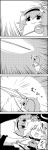  1girl 4koma closed_eyes comic empty_eyes hair_ornament hairband hat hat_removed headwear_removed heart highres holding komeiji_koishi komeiji_satori lying monochrome open_mouth opening shaded_face short_hair simple_background sleeping smile tagme tani_takeshi third_eye touhou translation_request two-tone_background unconscious white_background yukkuri_shiteitte_ne 