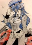  1girl alex_ahad alternate_hair_length alternate_hairstyle blue_eyes highres necktie oekaki older persona persona_4 shirogane_naoto 