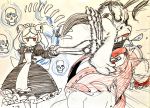  1boy 1girl alex_ahad bloody_marie_(skullgirls) crossover frown hibiki_dan oekaki signature skullgirls street_fighter 