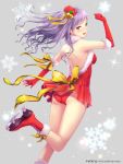  1girl :d back hair_ornament ice_skates ilog long_hair looking_at_viewer occhan_(artist) official_art open_mouth purple_hair skates smile solo sparkle tagme violet_eyes 