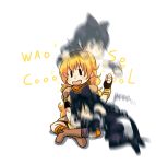  afterimage ahoge animated animated_gif artist_request black_hair blake_belladonna blonde_hair bow breast_grab cat_teaser english hair_bow lap_pillow rwby solid_oval_eyes sparkle yang_xiao_long yuri 