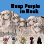  5girls akemi_homura album_cover black_hair blonde_hair blue_hair cover deep_purple deep_purple_in_rock drill_hair kaname_madoka long_hair mahou_shoujo_madoka_magica miki_sayaka mount_rushmore multiple_girls parody pink_hair ponytail redhead sakura_kyouko school_uniform shingyouji_tatsuya short_hair short_twintails smile statue tomoe_mami twin_drills twintails 