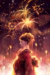  1girl fireworks highres japanese_clothes shiroyayoi 