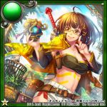  .hack// 1girl 2012 ahoge bandeau bell_(guilty_dragon) belt brown_eyes brown_hair copyright_name glasses guilty_dragon hair_ornament hairclip midriff short_hair short_shorts shorts smile solo star tattoo yamatsuki_sou 