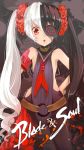  bad_anatomy belt blade_&amp;_soul bodysuit copyright_name eyepatch hand_on_hip highres leotard long_hair multicolored_hair pohwaran red_eyes twintails two-tone_hair very_long_hair 