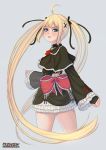  1girl ahoge alternate_costume blonde_hair blue_eyes breasts capelet choker cropped_legs dead_or_alive dead_or_alive_5 gothic_lolita hair_ribbon highres lips lolita_fashion long_hair marie_rose nose parted_lips ribbon skirt solo twintails usanekorin very_long_hair 