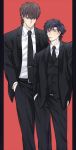  2boys black_hair brown_hair emiya_kiritsugu fate/zero fate_(series) formal kotomine_kirei moratorian multiple_boys suit 