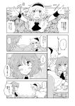  alice_margatroid ascot blush capelet comic cup hairband highres kazami_yuuka non_(z-art) one_eye_closed open_mouth plaid plaid_vest smile teacup touhou translation_request wrist_cuffs 