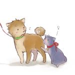  animalization bell cat collar dog jingle_bell kitashirakawa_tamako leash momose_(oqo) no_humans ooji_mochizou ribbon tamako_market 