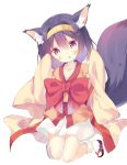  1girl animal_ears fox_ears fox_tail hatsuse_izuna japanese_clothes kimono no_game_no_life purple_hair solo tail violet_eyes yuizaki_kazuya 