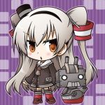  1girl amatsukaze_(kantai_collection) ascot brown_dress chibi dress grey_hair hairband innertube kantai_collection looking_at_viewer lowres open_mouth orange_eyes rensouhou-kun solo souma_mizuki twintails 