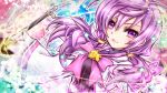  1girl aisha_(elsword) bow colorful elsword gloves long_hair magic_circle orto purple_hair ribbon smile solo twintails violet_eyes 