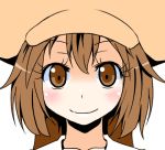  1girl animated animated_gif blinking blush brown_eyes brown_hair eyelashes face grin guilty_gear hat long_hair may_(guilty_gear) pirate_hat ponkotsu smile solo 