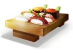  blurry depth_of_field food sushi tokoroten_(hmmuk) 