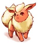  :&lt; flareon hoshitetsu_ringo looking_away no_humans paws pokemon pokemon_(creature) red_eyes simple_background tagme white_background 