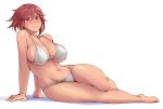  1girl bikini breasts huge_breasts legs looking_at_viewer older rozen_maiden simple_background smile solo souseiseki swimsuit thighs tsuda_nanafushi white_background 