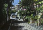  cityscape colored_pencil_(medium) dated original power_lines real_world_location road road_sign ryota884 scenery sign signature street telephone_pole tokyo_(city) traditional_media tree tree_shade 