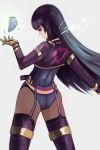  1girl ass black_hair ice king_of_fighters kula_diamond leotard long_hair pink_eyes solo 