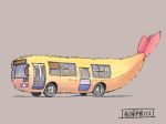  bus food motor_vehicle no_humans original seo_tatsuya simple_background tempura vehicle 