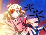  blonde_hair leaf leaves mouth_hold red_eyes shokkin short_hair solo touhou 
