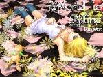  blue_eyes dress kagamine_rin lying on_back petals pillow shichikusa short_hair smile solo stuffed_animal stuffed_toy thigh-highs thighhighs vocaloid world_is_mine_(vocaloid) zettai_ryouiki 